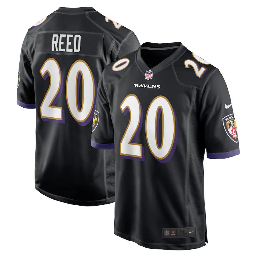 Men Baltimore Ravens #20 Ed Reed Nike Black Retired Player NFL Jersey->baltimore ravens->NFL Jersey